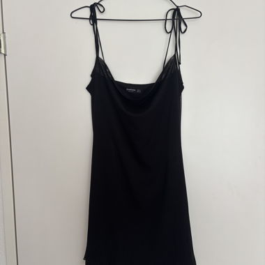 Black Stradivarius slip dress