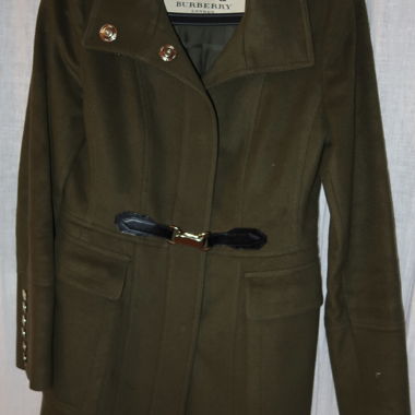Burberry Wollmantel in Olivgrün