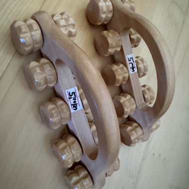 Tamburello in legno per massaggio 