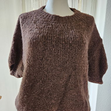 Kurzarm Kuschelpulli in Schokobraun