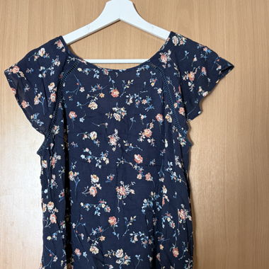 Navy Floral Blouse