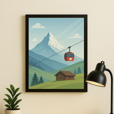 Cadre photo décor suisse A4