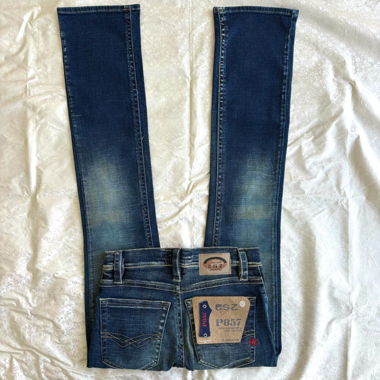 “Petal xx6” ac!d wash denim bootcut jeans