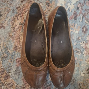 Brown Leather Ballerinas