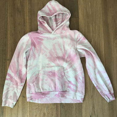 Felpa con cappuccio tie-dye rosa