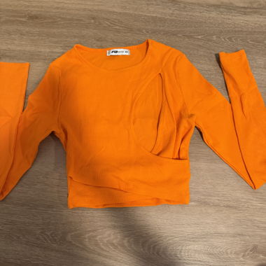 Maglia arancione a maniche lunghe XS