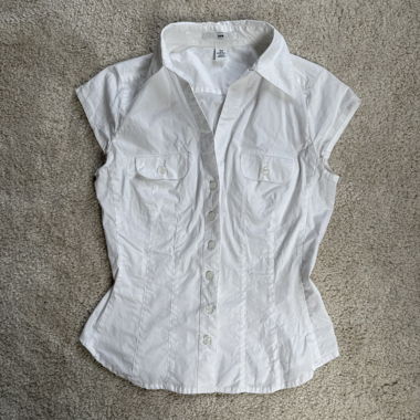 y2k weisse Bluse