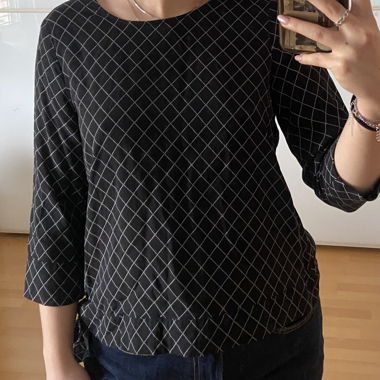 Blouse noire à carreaux taille S Broadway