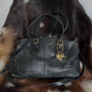 Sac de voyage Boston en cuir noir Coach