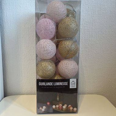 Lichtergirlande Home Deco Light rosa und gold