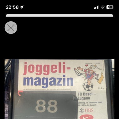 FcB Stadionh. u.Sitzplatznrn.v. alten Joggeli
