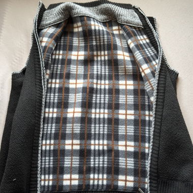 Black check knit vest