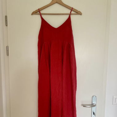 Robe d’été en lin rouge