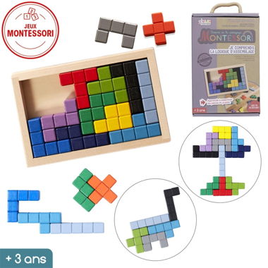 MONTESSORI - PUZZLE EN BOIS MULTI FORME ( NEUF )