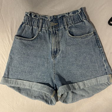Shorts in denim a vita alta