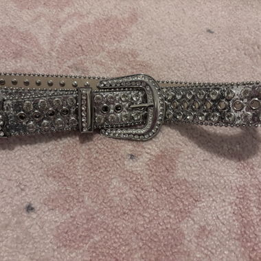 Silberner Strass-Modegürtel (65cm)