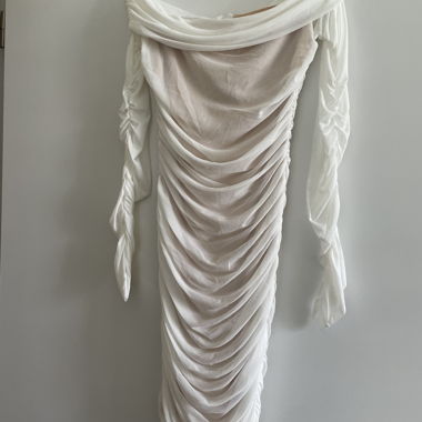 Abito Bianco Drappeggiato
