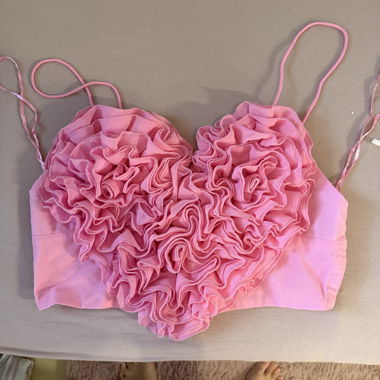 Pinkes Rueschen-Top