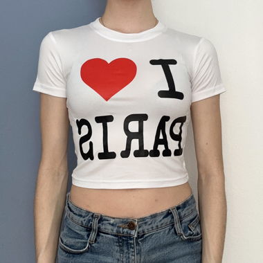 weisses “I Love Paris” T-Shirt