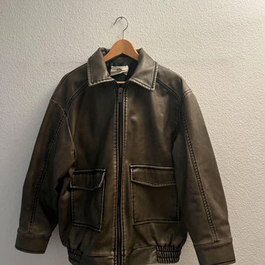 BROWN OVERSIZED Leder Jacke