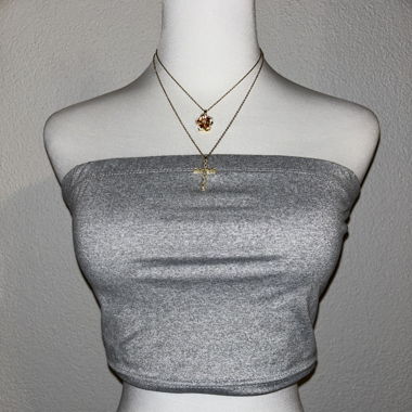 Kurzes Tube Top Grau (M)