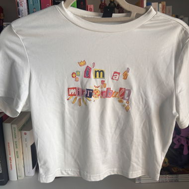 T-shirt court blanc "I'm a mirrorball" 