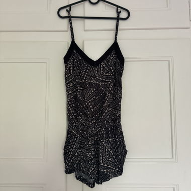 Black and white romper with a boho vibe