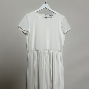 White pleated mini dress