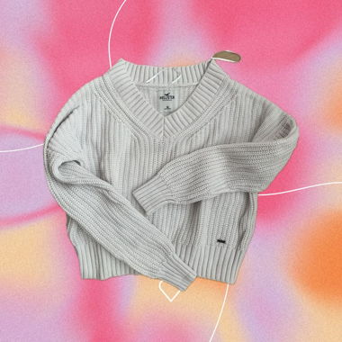 hollister knit cropped sweater