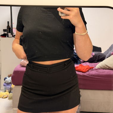 Kurze schwarze skorts high waisted