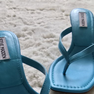 Blaue Steve Madden Mules mit Absatz