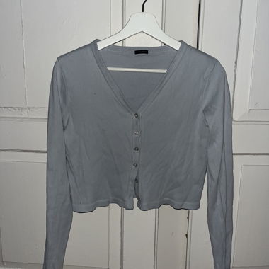 Cardigan a maglia a coste grigio