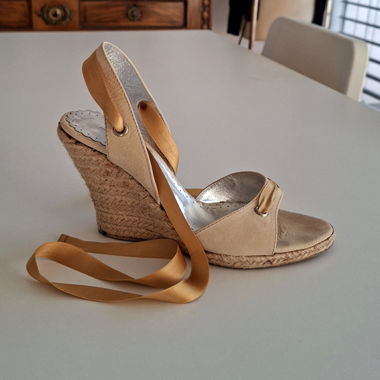 Sandales compensées Grey Mer - vintage Y2K – T38