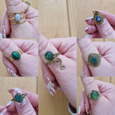 Diverse bagues en or et collier