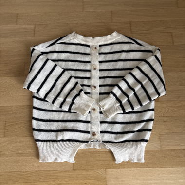 Striped button cardigan
