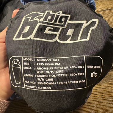 Schlaafsack mit Daunen von BigBear