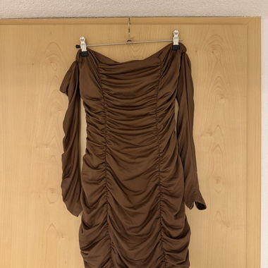 Brown Ruched Dress