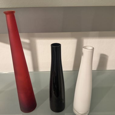 Set of 3 Glass Vases