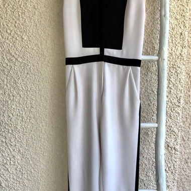 Elegant white and black jumpsuit