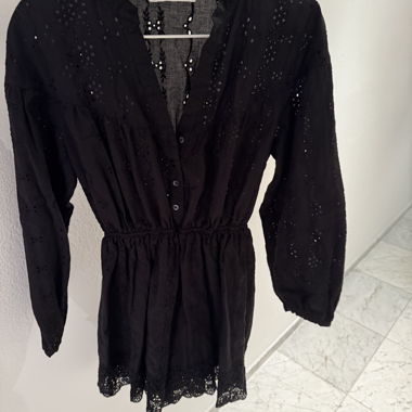 ZARA black broderie mini dress