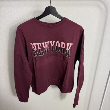 Sweat bordeaux avec impression New York