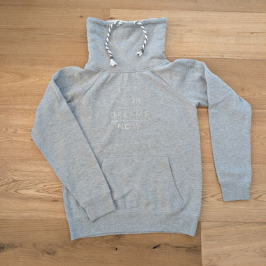 Grauer Hoodie mit Print
