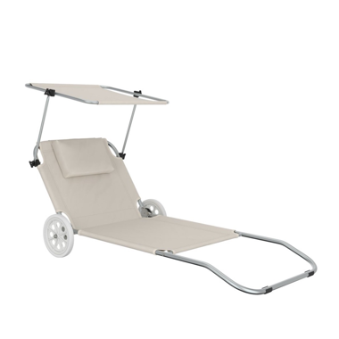 Set di 2 - Lettini pieghevoli con tettuccio parasole