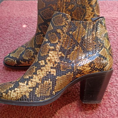 Snake Print Ankle Boots