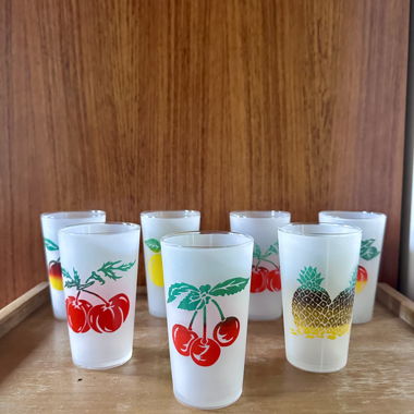 Set de verres givrés vintage à fruits 1970
