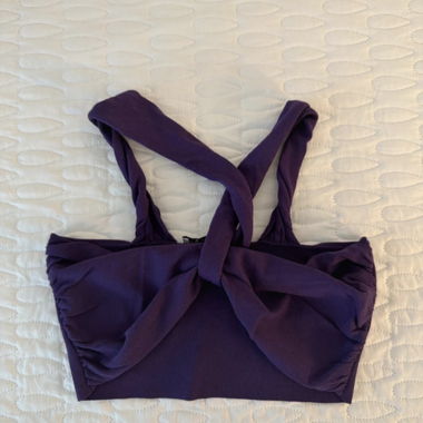 Top corto in maglia con nodo, taglia M