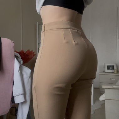 beige high waist pants 