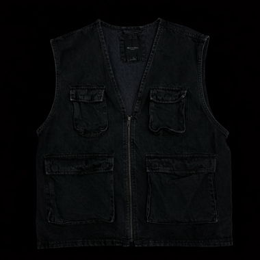 Gilet in denim nero