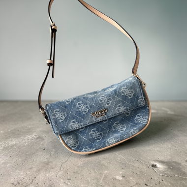 Borsa a tracolla Guess in denim monogrammato