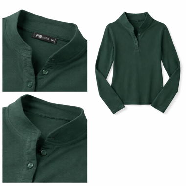 Polo a maniche lunghe verde scuro